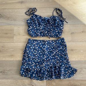 Cotton Candy LA two piece mini skirt and crop top set